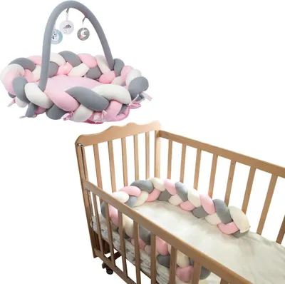 Produktbild von Sevibaby 3-in-1 Geflochtener Bettbumper und Babynest Rosa 521-2
