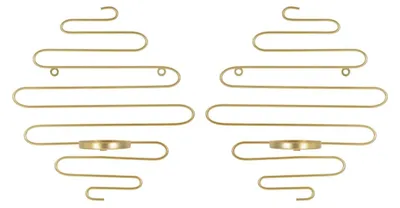 Immagine prodotto di Set 2 portacandele da muro Alid in ferro dorato CM 33x10x34 (vetro non incluso)