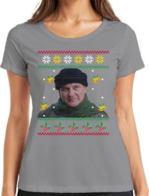 Produktbild von Harry Kevin Allein Zuhause - Weihnachtsgeschenk Ugly Christmas Sweater Weihnachten Damen T-Shirt, Grau, XL
