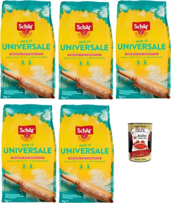 Produktbild von Schar Mix It Universal Miscela Di Farine Senza Glutine, Gluten -freie Mehl mischung, gluten free flour, 5 kg + Italian Gourmet polpa 400g