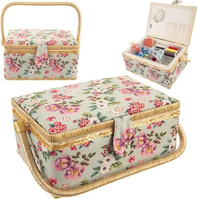 Produktbild von Nähzeugtasche Werkzeugtasche Korb Behälter Organizer Nähgarn Nähzubehör