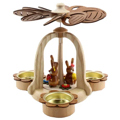 Produktbild von 1-stöckige Osterpyramide mit Hasen (18cm) von HoDreWa Legler