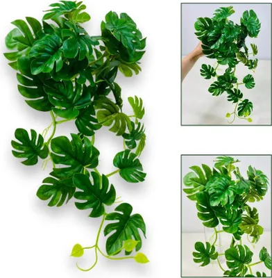 Obrázek produktu pro Monstera listová girlanda, Monstera listový věnec 45 cm zelený