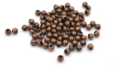 Produktbild von Vintageparts Zwischenperlen Rund Kupferfarben 4 mm, 100 Stück
