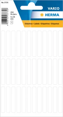 Produktbild von Herma Vielzwecketiketten permanent haftend 5 x 35 mm weiss 252 Etik.