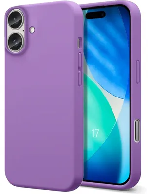 Image de Coque pour iPhone 17, Silicone Liquide Protection Slim Antidérapant Antichoc Anti-Rayures Violet