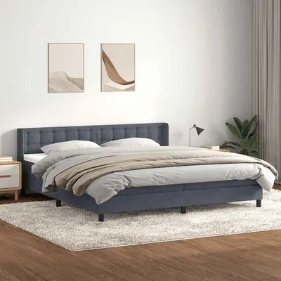 Zdjęcie produktu dla Maison Exclusive - Łóżko typu Box Spring z materacem Ciemnoszary 180x220cm Aksamit