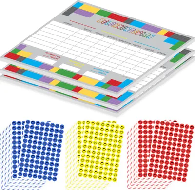 Produktbild von PRICARO Belohnungsplan "Bausteine", magnetisch, A4, 25 Blatt, 3 Stück