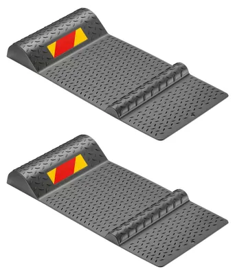 Produktbild von Wiltec 2x Parkmatte Parkmarkierung 52,8x25x5,2cm selbstklebende Einparkhilfe mit Bremsschwelle PKW