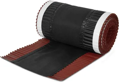 Obrázek produktu pro DQ-PP FIRSTBAND | délka 5 m | dRoll | šířka 240 mm | kaštanově červená RAL 8012 | plisovaný hliník | samolepicí | hřebenová páska pro hřeben střechy | hřebenová páska pro hřeben střechy
