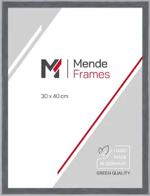 Produktbild von MendeFrames H080 Holzrahmen Grau 20x25 cm mit Antireflexglas