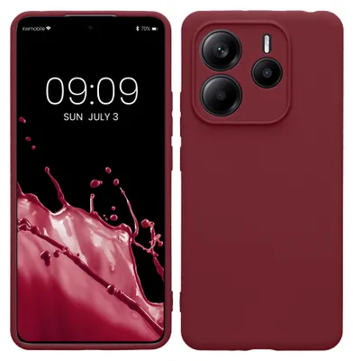Produktbild von kwmobile Handyhülle für Xiaomi Redmi Note 14 5G (Nicht für 4G) Hülle - weiches Handy Silikon Case - Schutzhülle Cover - Bordeaux Violett