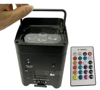 Produktbild von Drahtloses Par-Licht, 6x18W RGBWA+UV, Tragbare LED-Bühnenbeleuchtung, 1 Licht-a, Schwarze Schale