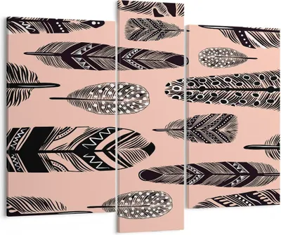 Produktbild von Bild auf Leinwand - Leinwandbild - Grafik Feder - 95x80cm - Wand Bild - Wanddeko - Wandbilder - Leinwanddruck - Bilder - Kunstdruck - Wanddekoration - Leinwand bilder - Wandkunst - CB95x80-3786