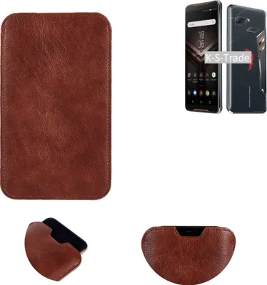Produktbild von K-S-Trade Schutzhülle Handyhülle kompatibel mit Asus ROG Phone Handytasche Kunstleder Sleeve in braun