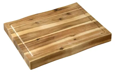 Produktbild von KESPER Tranchierbrett Akazie  – 48 x 36,5 x 7 cm – Schneidebrett mit Füßen & Saftrille – massiv & hochwertig – Antirutsch – 28750