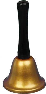 Produktbild von Weihnachtsmann-Glocke, goldfarbenes Metall, Weihnachtsmann-Kostüm