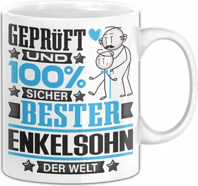 Produktbild von Enkelsohn Geschenk Lustiger Spruch für Enkelsohn Geschenkidee Bester Enkelsohn Der Welt (Weiß)