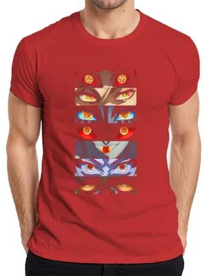 Produktbild von Anime Manga Dämon Augenreihe Otaku Geschenk Halloween gruselig Herren T-Shirt, Rot, L