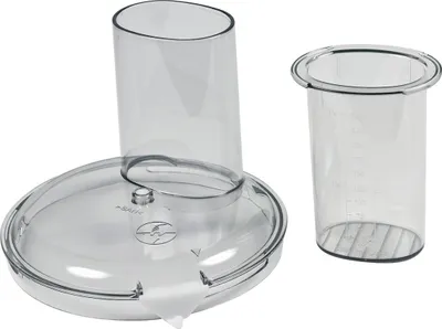 Produktbild von Deckel mit Messbecher Stopfer Durchlaufschnitzlerstößel für Rührschüssel Küchenmaschinen Bosch Siemens 00657227 657227 mit ovaler Einfüllöffnung eingesetzt in MCM MK
