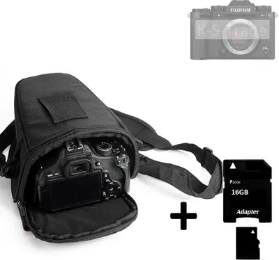 Produktbild von K-S-Trade Schultertasche kompatibel mit Fujifilm X-T5 Colt Kameratasche für Systemkameras DSLR DSLM SLR, Bridge etc., + 16GB Speicherkarte