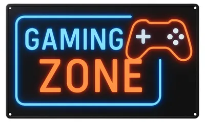 Produktbild von Blechschild 20x30cm Gaming Zone Neon Controller Motiv Metallschild Gamer Deko Wanddeko Kinderzimmer Jugendzimmer AstraDesign