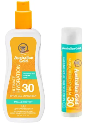 Produktbild von Australian Gold Spray Gel SPF30 + Schutzlippenstift