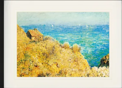 Produktbild von Claude Monet Gerahmtes Bild Mit Edlem Passepartout | Wand-Bilder | Im Bilderrahmen - Haus Des Zollwärters In Varengeville, 1882 (60 x 80 cm)