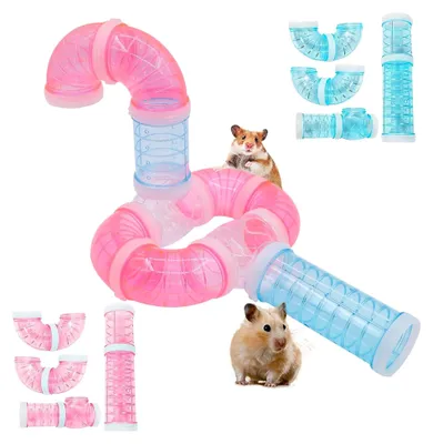 Produktbild von Hamster-Tunnel, Röhrenkits, 16-teiliges Zubehör für Hamsterkäfige, transparentes Plastikröhrensystem für Nager