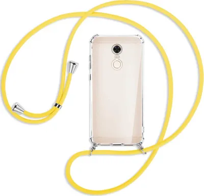 Produktbild von Handykette Backcover-Schutzhülle mit Band (Metall silberfarben) für Xiaomi Redmi 5 Plus - gelb