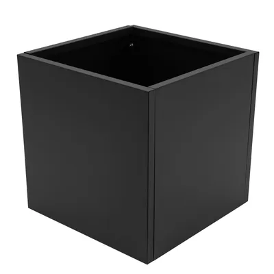 Image de Jardinière carrée noire Cube Planteuse Boîte Intérieur Extérieur Planteuse pour extérieur 50*50cm