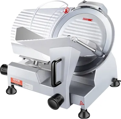 Produktbild von Kommerzieller Fleisch Allesschneider 240 W, Elektrische Aufschnittmaschine Lebensmittelschneider mit 25,4 cm-Kohlenstoffstahlklinge, 0–12 mm Einstellbare Dicke für Fleisch, Käse, Gemüse usw.