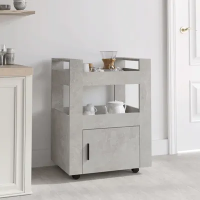 Immagine prodotto di The Living Store Carrello da cucina grigio cemento 60x45x80 cm materiale legno