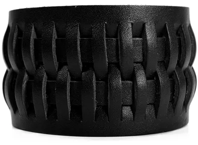Produktbild von CJBB1926 Herren Armband Leder schwarz 21,5 cm