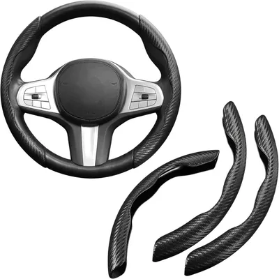 Imagen del producto de Volante de 15 pulgadas, con apariencia de fibra de carbono, antideslizante, para automóvil