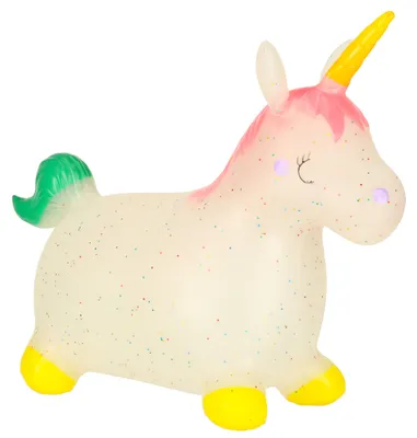 Imagen del producto de KIK KX3187 Unicornio inflable para saltar, 60 x 47 cm, color blanco