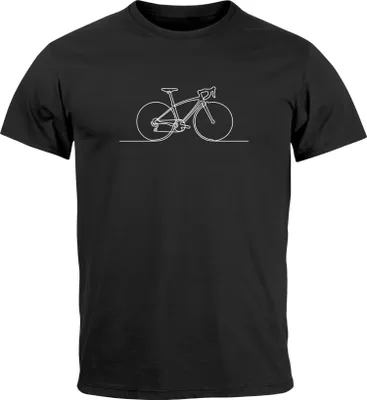 Produktbild von Herren T-Shirt Fahrrad Radfahrer Aufdruck Printshirt Bike Grafik Fashion Streetstyle Neverless® schwarz XL