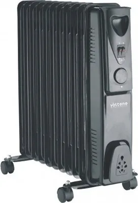 Zdjęcie produktu dla Grzejnik olejowy elektryczny czarny 9 żeberek na kółkach 2000W