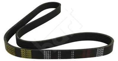 Produktbild von Zahnriemen mit einer Länge von 1038 mm und einer Breite von 21 mm, 6 Rippen