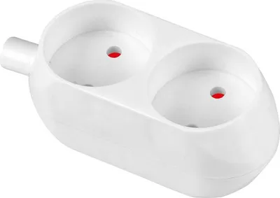 Image de Prise double 16 A 250 V amovible, blanche - Vt-302-0020