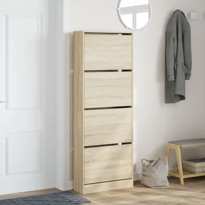 Produktbild von Schuhschrank aus Holzwerkstoff in Sonoma-Eiche, 60 x 21 x 163,5 cm