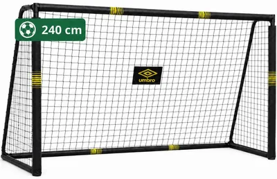Produktbild von Umbro Fußballtor - Fussballtor 240 x 160 x 8 cm - Fußball Tor - Fussballtore für Garten Kinder und Erwachsene - Fussball Trainingszubehör für Innen und Außen - Metall - Schwarz/Gelb
