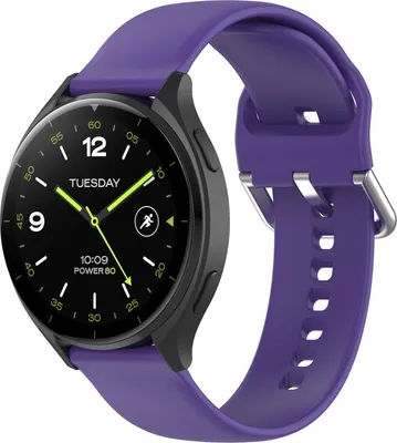 Image de Pour Xiaomi Watch 2 bracelet en silicone de haute qualité couleur unie boucle métallique bracelet de remplacement pour montre taille L violet