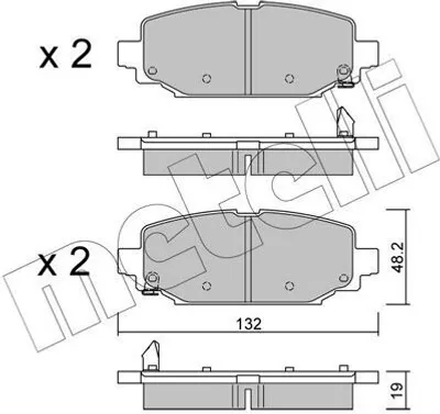 Produktbild von METELLI Bremsbeläge Satz Hinten Bremsklötze für JEEP Wrangler IV (JL) 22-1210-0