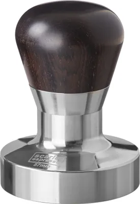 Produktbild von scarlet espresso | Tamper »Passion« für Barista; mit ergonomischem PVC- oder Edelholzgriff nach Wahl und Präzisions-Edelstahlbasis , Größe:57 mm, Farbe:Ebenholz - Schwarz