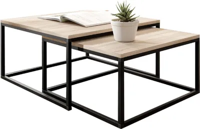 Produktbild von KIER FURNITURE LOFTI Couchtisch 2er Set Beistelltisch Tisch - Eiche Sonoma