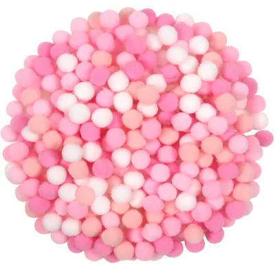 300 Stück 10 mm Pompons rosa für DIY Basteln Dekoration