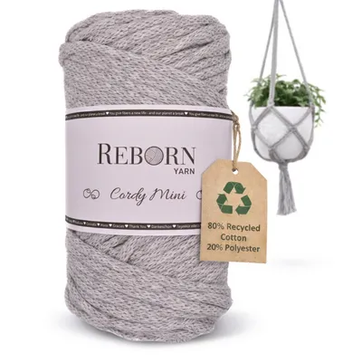 Productafbeelding van Makramee garen 3mm Cordy Mini, 250g katoenen koord, zacht en scheurvast, kleur 103 Soft Stone