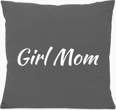 Produktbild von Huuraa Kissen Girl Mom Schriftzug 40x40cm mit Füllung Steel Grey Baumwolle Dekokissen Geschenkidee