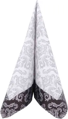 Produktbild von Tissue Serviette Barock in Schwarz/Silber 33 x 33 cm, 100 Stück - APARTina